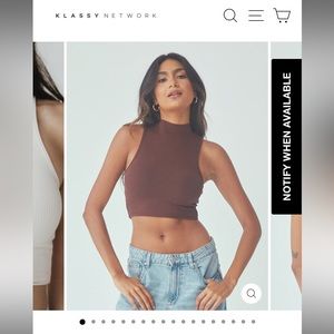 Klassy Network built-in bra mockneck top